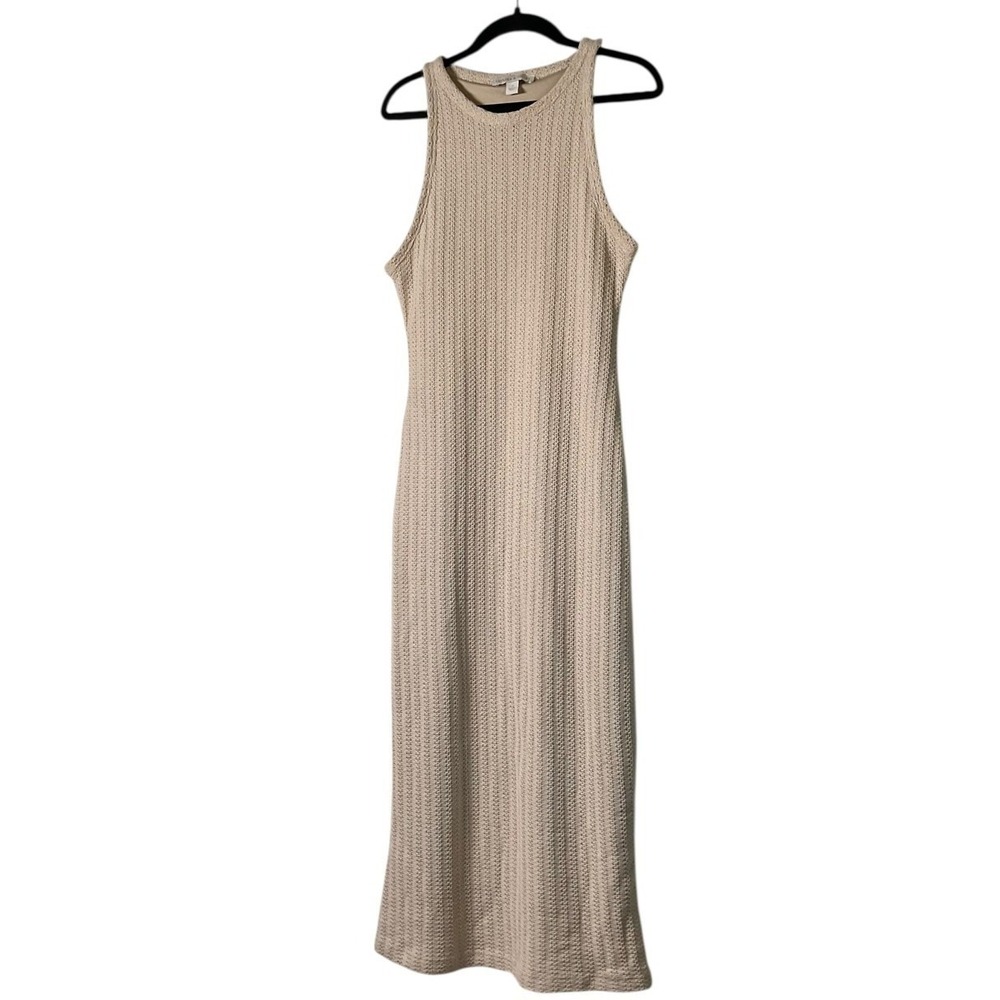Chelsea & Violet Womens Beige Crochet Knit Sleeveless Maxi Dress Boho Coastal S - Picture 10 of 11